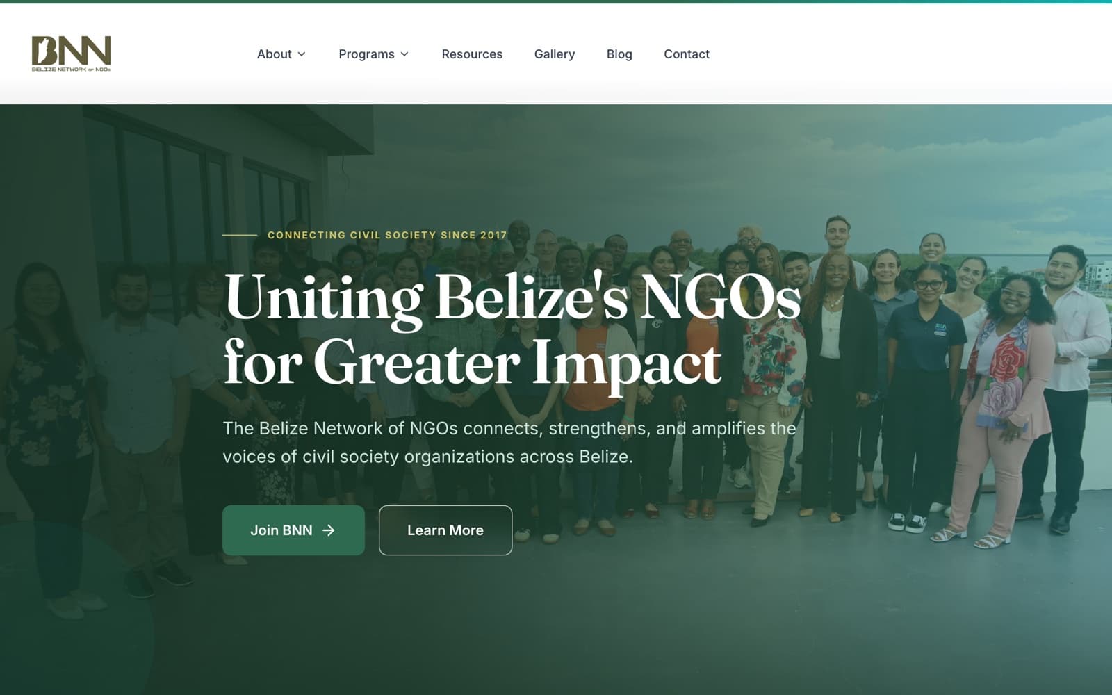 Belize Network of NGOs — website built by Belize AI Solutions