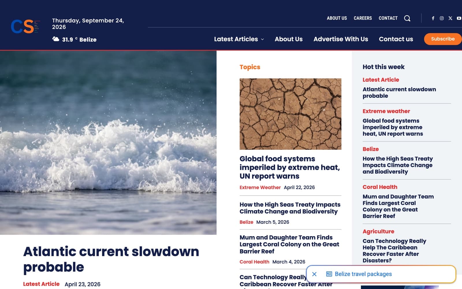 Climate Spotlight — website built by Belize AI Solutions